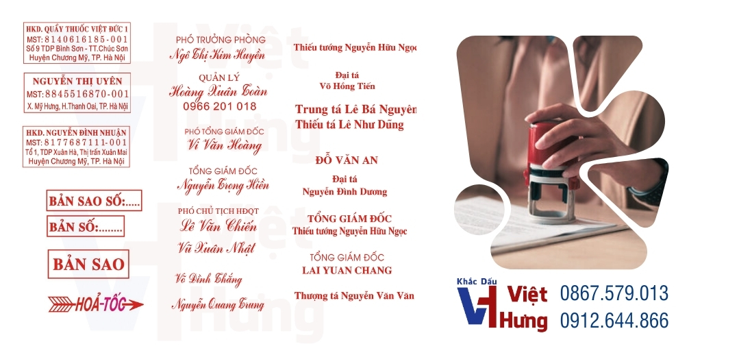 khắc con dấu tại việt trì